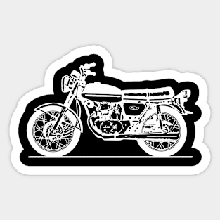 CB175 Motorcycle White Sketch Art Sticker